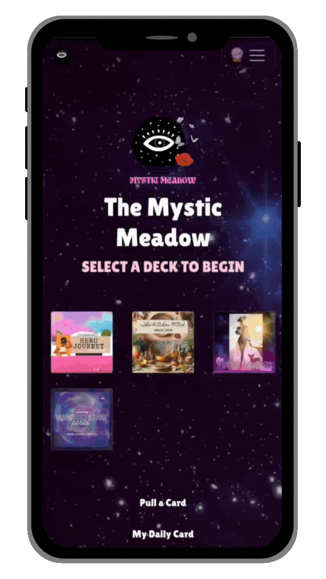 Demo video of the app show a phone screen scrolling through the cards and using the Manifestation Portal and 3-6-9 Technique.