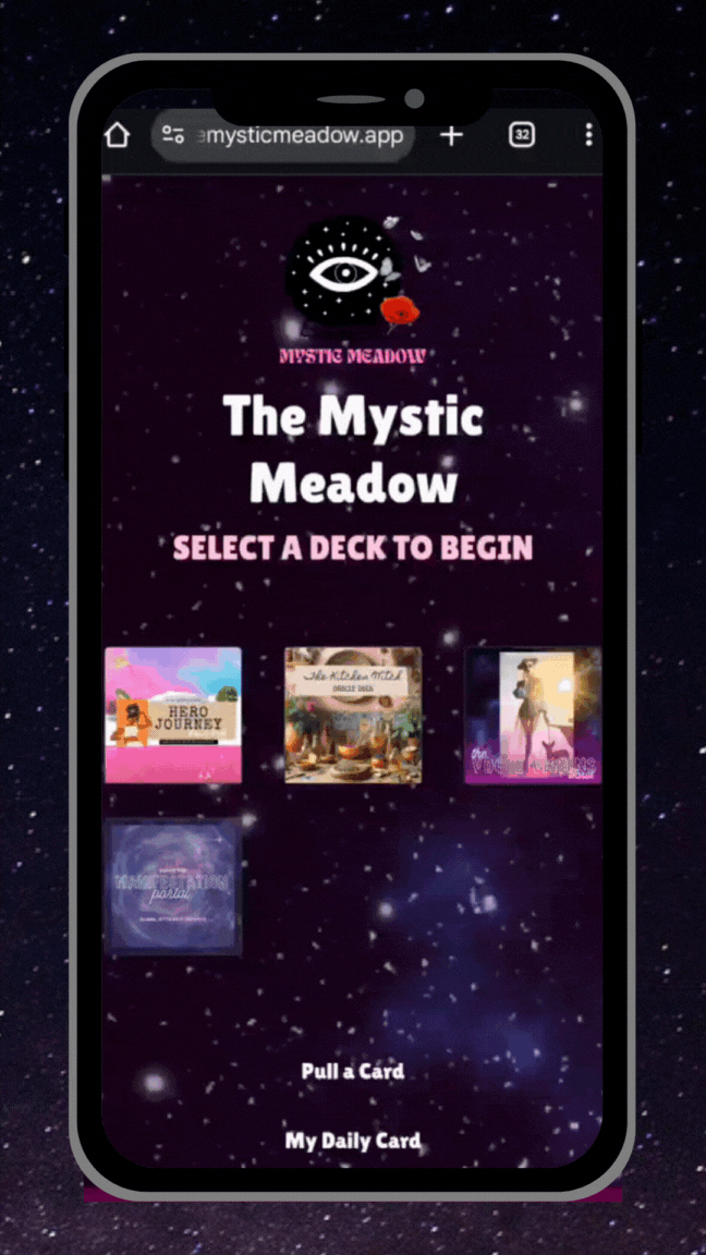 Video of the installation steps for The Mystic Meadow, a Progressive Web App. No app store required!